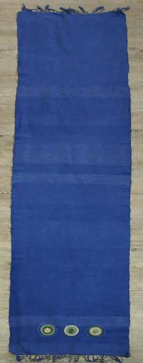 Chemin de table équitable Sphère marine en coton éthiopien filé, tissé et brodé à la main