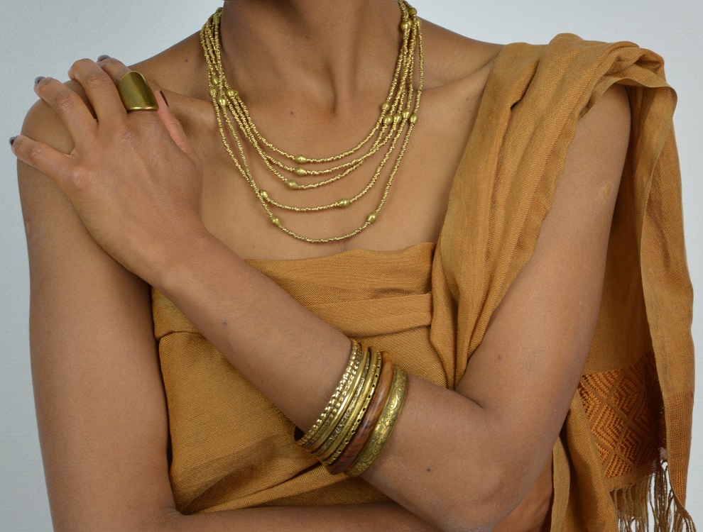 Collier éthiopien en laiton fait à la main