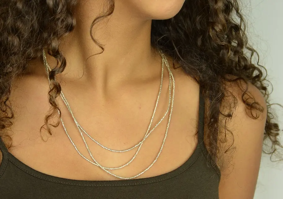 Collier équitable éthiopien Goba Argenté en matériaux recyclés