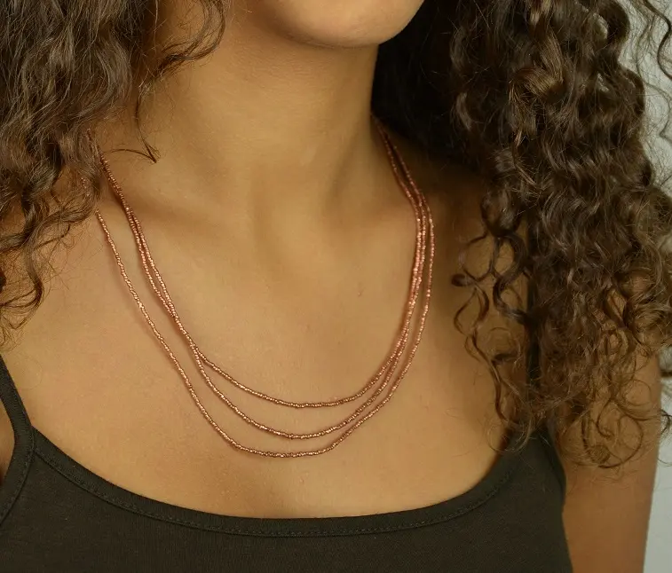 collier éthiopien Goba Cuivré entièrement fait à la main en cuivre recyclé