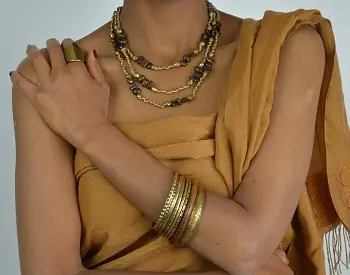 Collier éthiopien Sidamo Doré 01 entièrement fait à la main