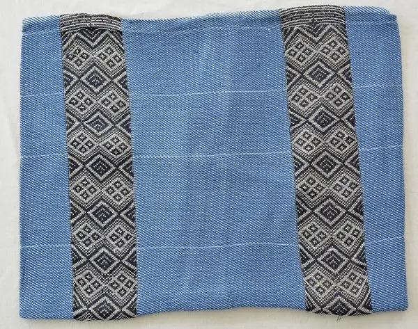 Housse de coussin bleue en coton éthiopien