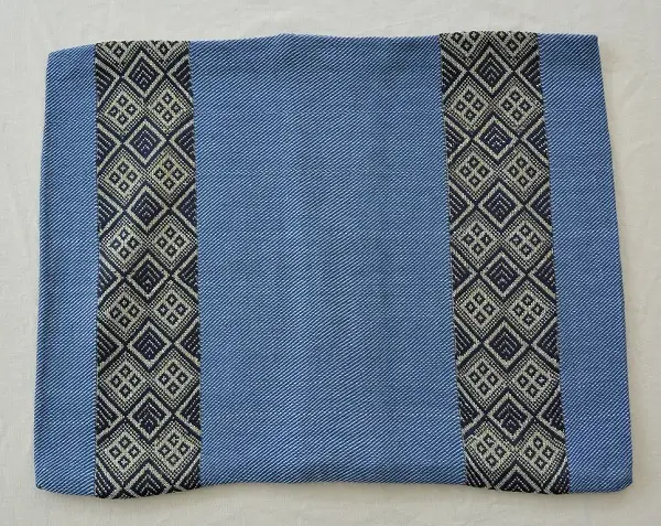 Housse de coussin bleue en coton éthiopien