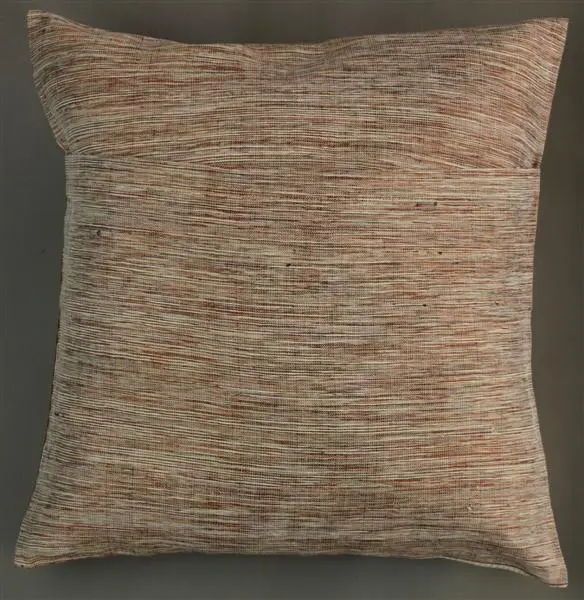 Housse de coussin Chevrons Bordeaux en coton éthiopien filé à la main et rayonne