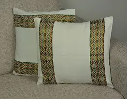 Housse de coussin Tribu Multi en coton éthiopien filé à la main