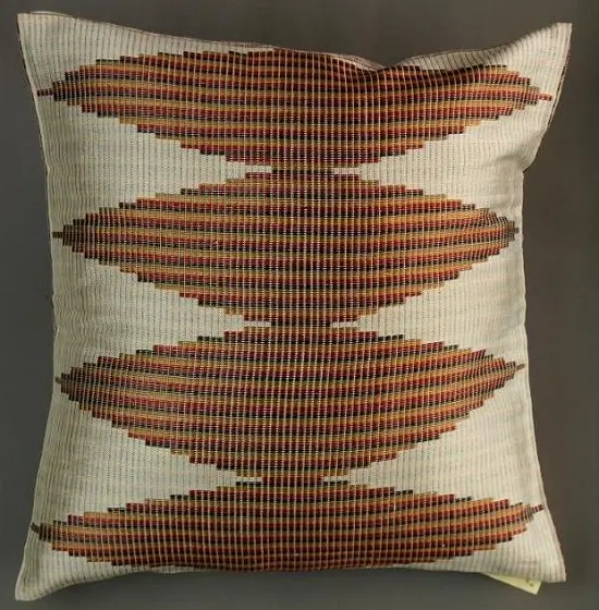Housse de coussin Ethnique en coton éthiopien filé à la main et rayonne