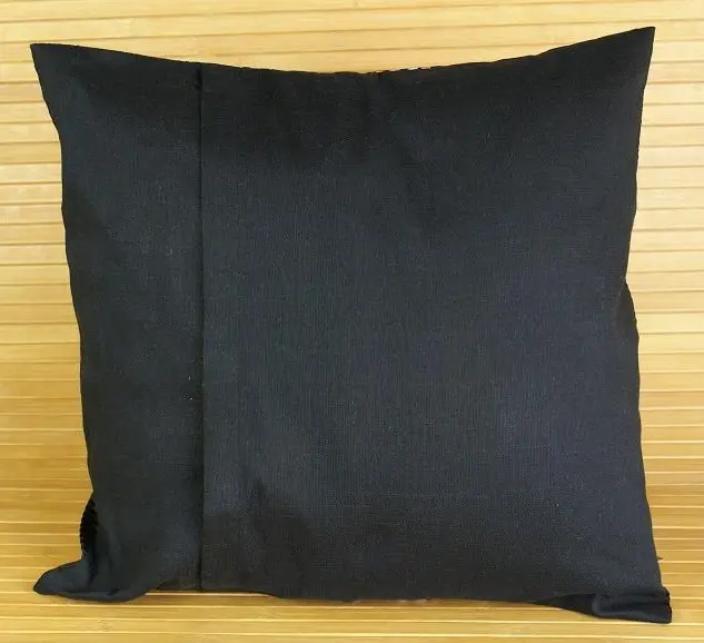 Housse de coussin Ethnique noir en coton éthiopien filé à la main et rayonne