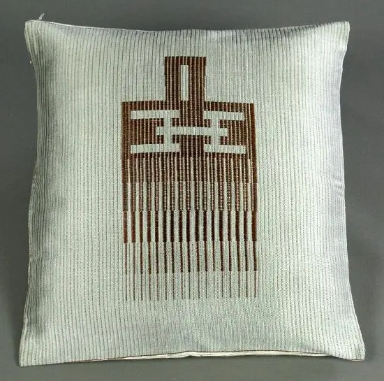Housse de coussin Ethnique Peigne en coton éthiopien filé à la main et rayonne