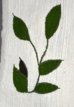 Housse de coussin Rameau Ecru en coton éthiopien filé, tissée et brodée à la main