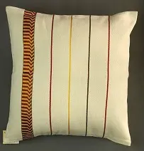 Housses de coussins équitable Serpes Rouge Café en coton éthiopien filé et tissées à la main