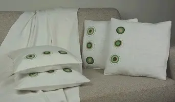 Housses de coussins equitables en coton éthiopien, filé à la main