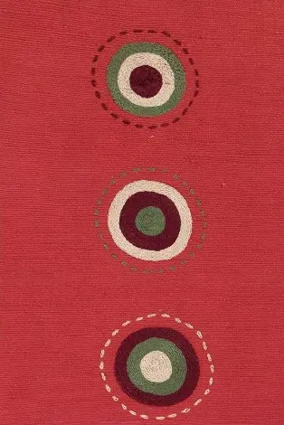 Housse de coussin Sphère Framboise en coton éthiopien filé, tissée et brodée à la main