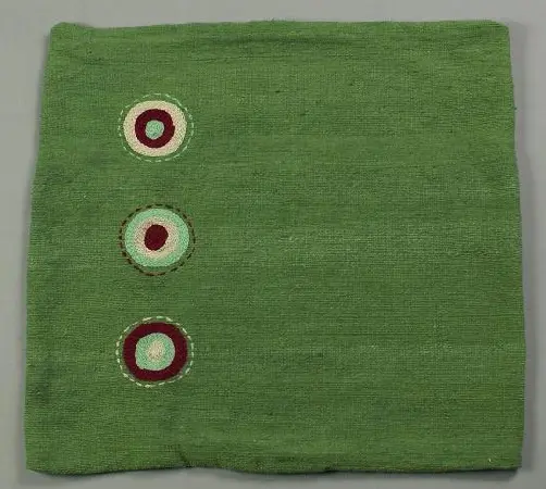 Housse de coussin Sphère Vert en coton éthiopien filé, tissée et brodée à la main