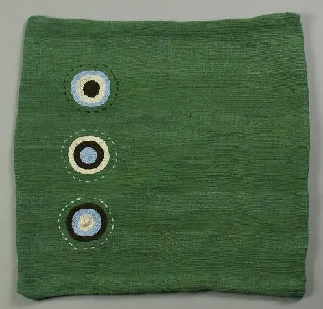 Housse de coussin Sphère Vert en coton éthiopien filé, tissée et brodée à la main