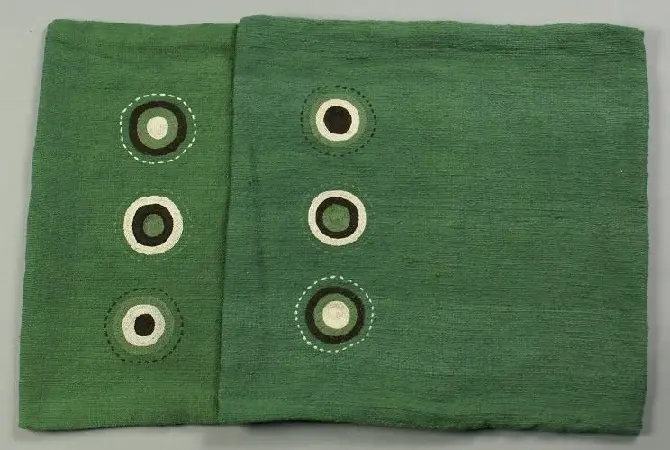 Housse de coussin Sphère Vert en coton éthiopien filé, tissée et brodée à la main
