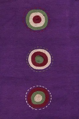 Housse de coussin Sphère Violet en coton éthiopien filé, tissée et brodée à la main