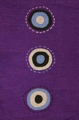 Housse de coussin Sphère Violet en coton éthiopien filé, tissée et brodée à la main