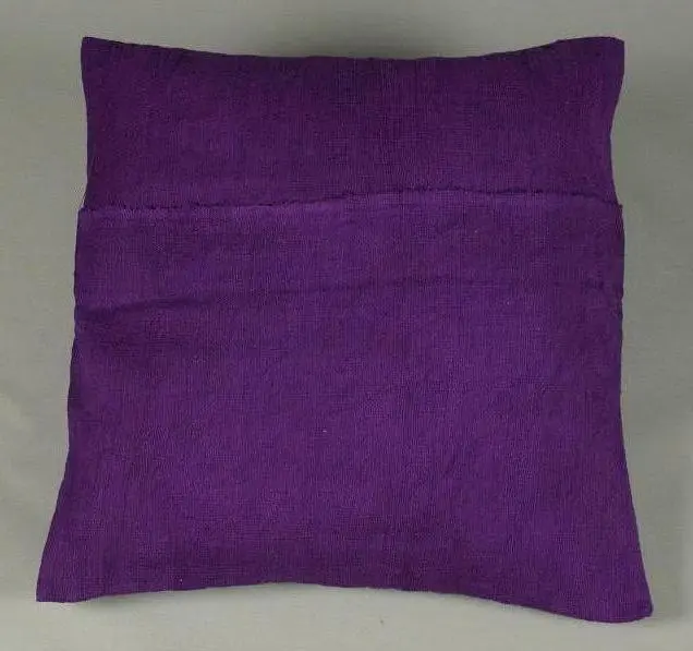 Housse de coussin Sphère Violet en coton éthiopien filé, tissée et brodée à la main