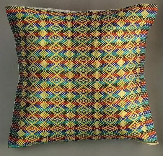 Housse de coussin Tibeb Arc en ciel en coton éthiopien filé à la main et rayonne