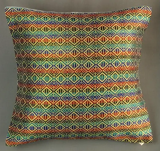 Housse de coussin Tibeb étoilé en coton éthiopien filé à la main et rayonne