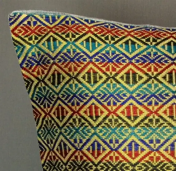 Housse de coussin Tibeb étoilé en coton éthiopien filé à la main et rayonne