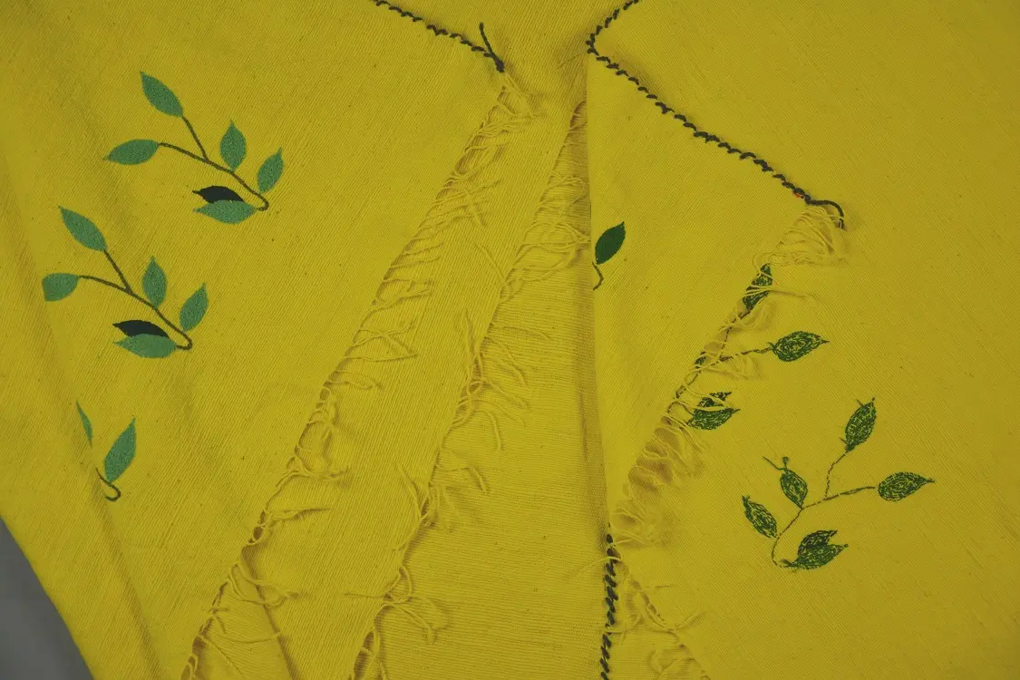 Jeté de canapé, couvre lit Rameau Banane fait main en coton éthiopien