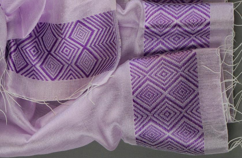 Lumineuse écharpe équitable éthiopienne mauve en coton éthiopien et rayonne