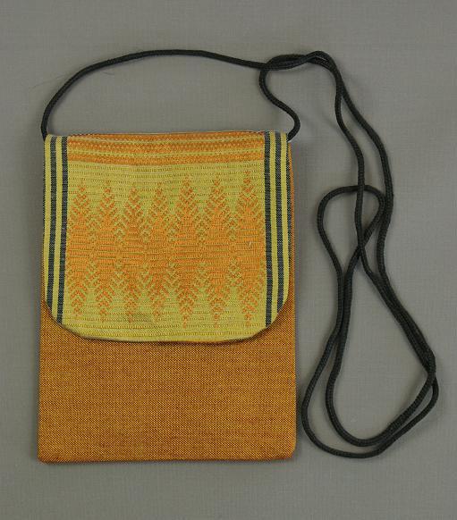 Sacoche équitable éthiopienne châtain olive pour smartphone tissée à la main en Ethiopie