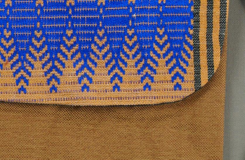 Sacoche équitable éthiopienne châtain bleu pour smartphone tissée à la main en Ethiopie