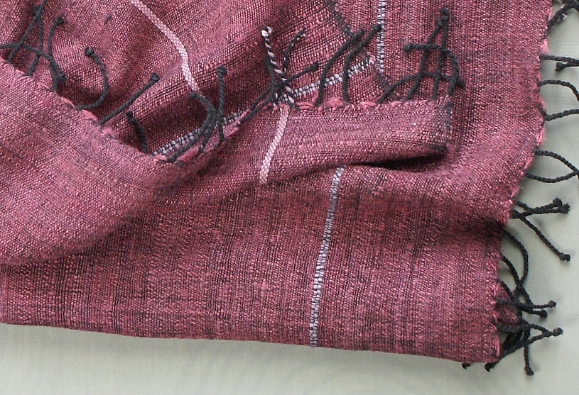 Echarpe artisanale ethiopienne Authentique Cerise