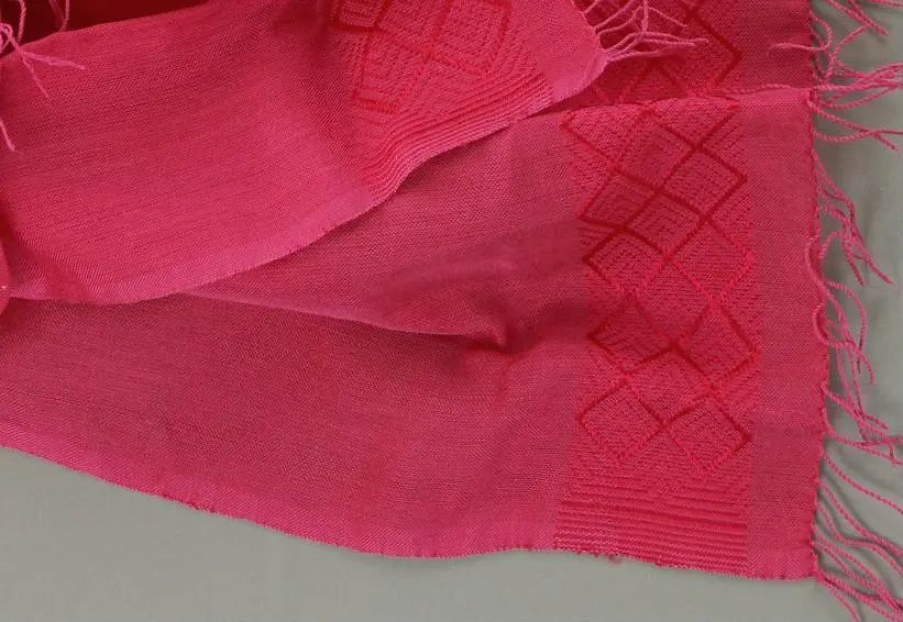 Echarpe ethiopienne Fuchsia en Rayonne & Polyester tissée à la main