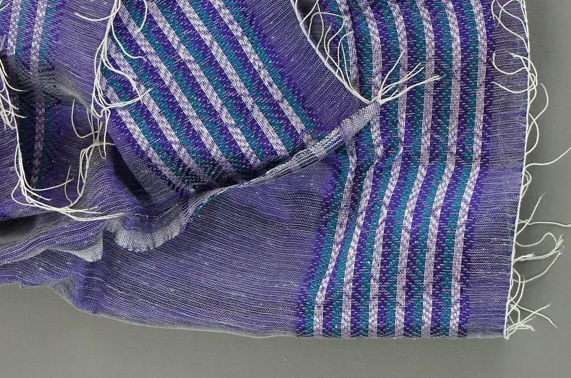 Echarpe équitable Violet bleu en coton éthiopien et rayonne