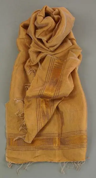 Echarpe africaine châtain en coton éthiopien & rayonne tissée à la main