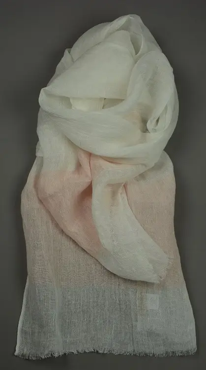 Echarpe éthiopienne équitable rose en lin tissée à la main