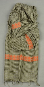Echarpe artisanale éthiopienne en polyester tissée à la main: Arada Tangerine