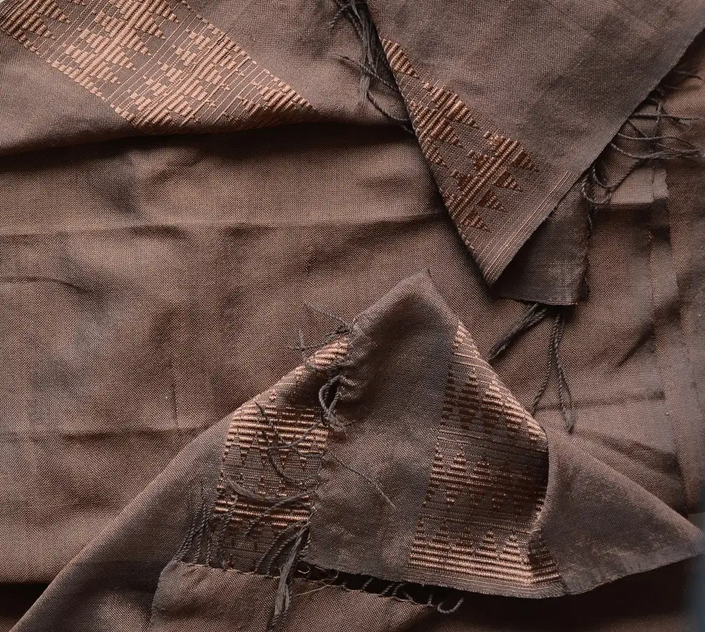 Echarpe ethiopienne cacao en rayonne & Polyester tissée à la main