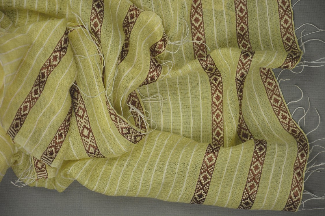 Echarpe artisanale ethiopienne Shirib Vanille
