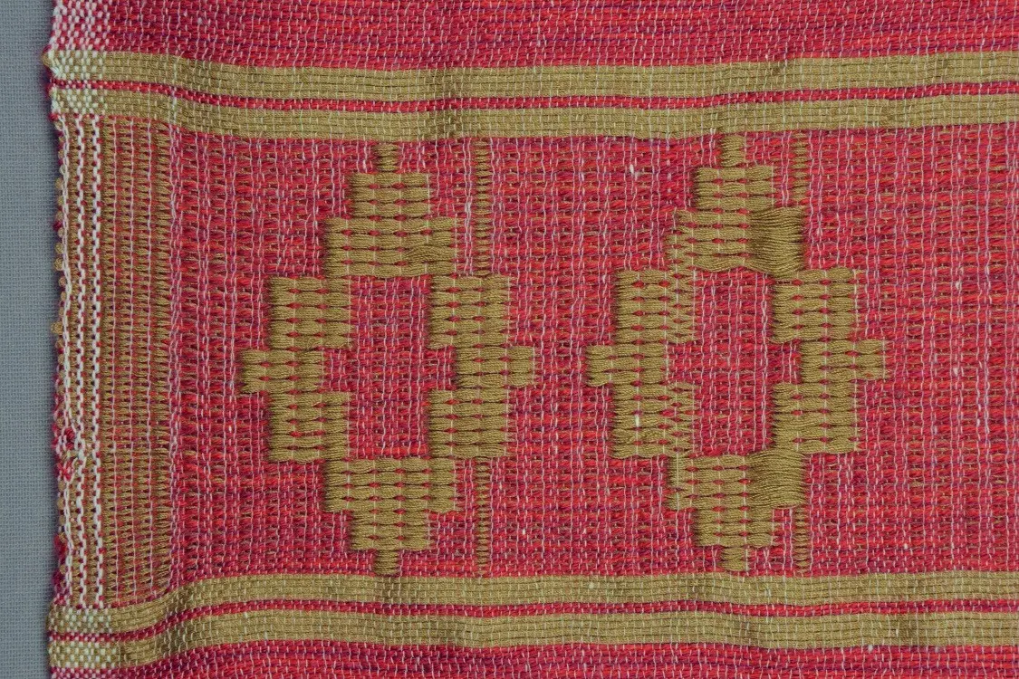 Echarpe éthiopienne carmin en polyester et tissée à la main