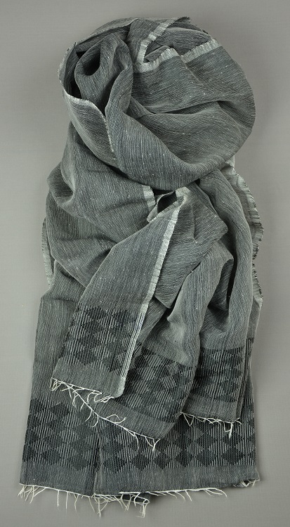 Echarpe équitable éthiopienne en coton éthiopien mélangé à de la rayonne: Gris Anthracite