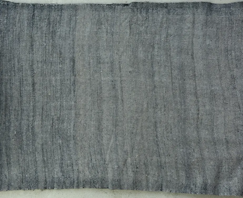 Echarpe éthiopienne acier en pure soie sauvage bio filée et tissée à la main