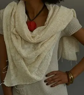 Echarpe Shikshik Perle tissée à la main composée de 93% de coton éthiopien filé à la main et 7% de rayonne ou d'acrylique