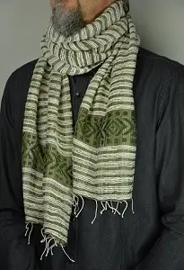 Echarpe équitable artisanale Flocon en coton éthiopien