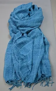 Echarpe éthiopienne Elégance Corail 1 en soie de mûrier et soie sauvage bio filée et tissée à la main