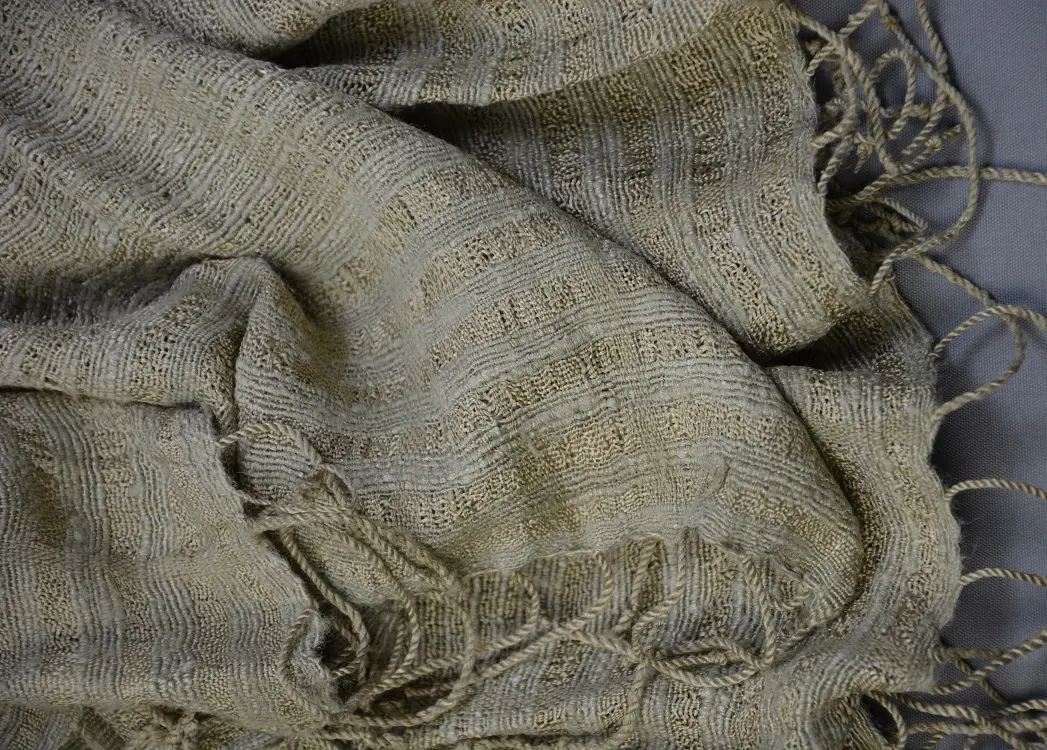 Echarpe éthiopienne Tilleul 4 en pure soie sauvage tissée à la main