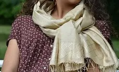 Echarpe artisanale éthiopienne en Rayonne & Polyester