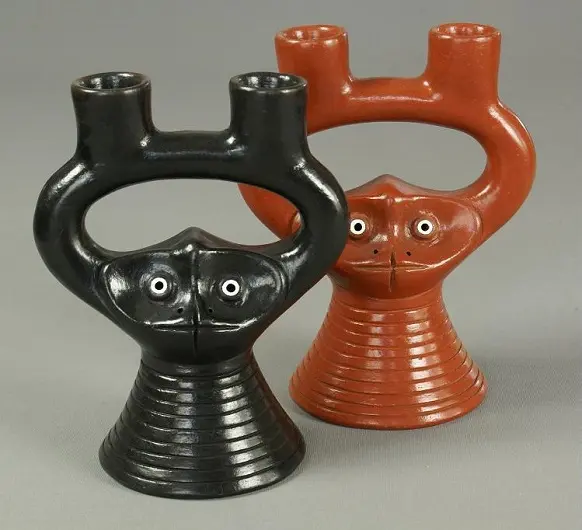 Bougeoirs en poterie artisanale éthiopienne