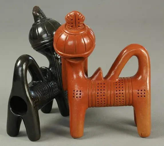 Lion en poterie artisanale éthiopienne