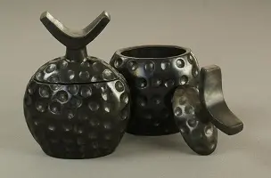 Repose nuque noir Guenalé en poterie éthiopienne faite à la main