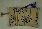 Pochette de soirée équitable Agapantes Chamois en coton éthiopien et rayonne