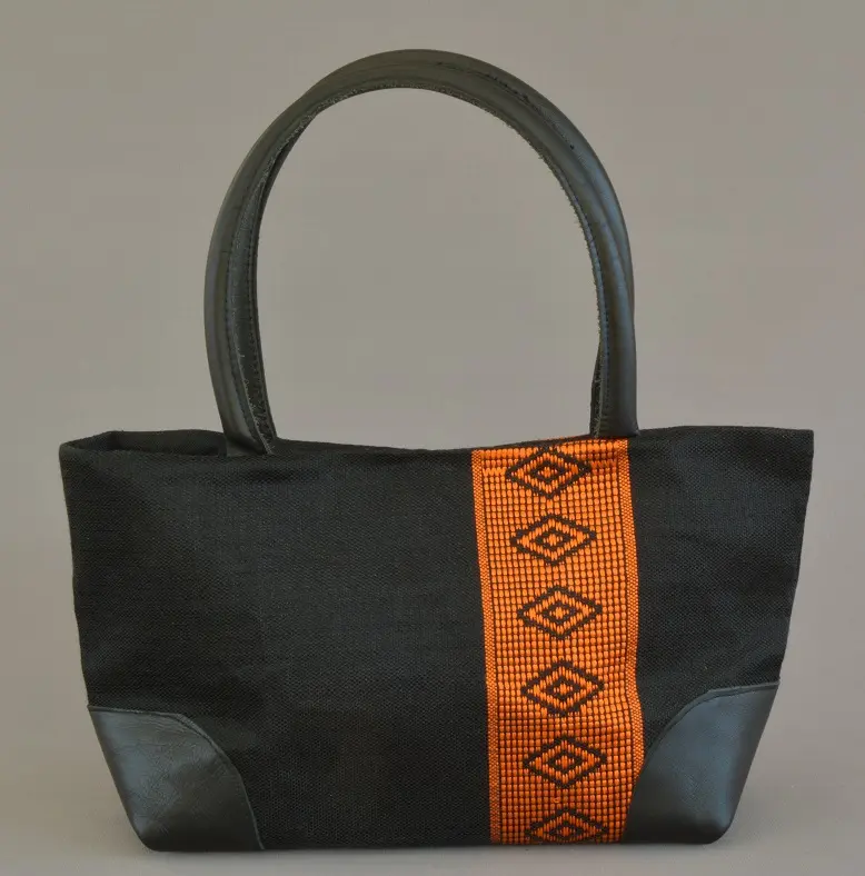 sac cocktail équitable orange fait à la main en coton éthiopien et rayonne